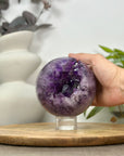 Natural Uruguayan Amethyst Sphere Geode with Large Crystal Formation - SPH0158