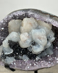 Unique Natural Geode with Calcite & Hematite Specimen - MWS2220
