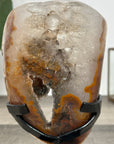 Rare Quartz Portal on Metal Stand with Green tone Druzy Crystals - MWS2902