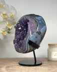 Stunning Amethyst GEode with Blue Banded Agate Shell - MWS1392