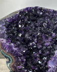 Deep Purple Amethyst Geode With Agate Shell on Metal Stand - MWS2742