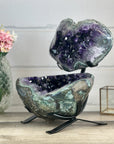 Huge 43 lb Natural Amethyst & Green Jasper Geode - MWS2994