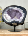 Large Blue Agate Geode with Calcite Formation - MWS0451