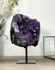 Uruguayan Amethyst Geode With Large Crystals & Black Hematite – Deep Purple Premium Display Piece for Elegant Home Decor - MWS2524