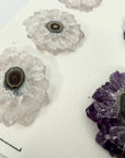 Wholesale Amethyst & Quartz Stalactite Slices for Jewelry Making - Bulk Flat Set - STS0022