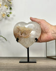 Quartz Stone Heart Carving from Uruguay - HST0338