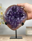 Deep Purple Amethyst Geode with Red Tone Jasper Shell - MWS1573