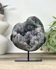 Grey Quartz Geode from Uruguay - Stand included - MWS3293