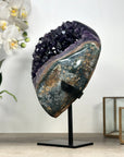 Top Grade Natural Amethyst Geode, Deep Purple Crystals, Stand included - MWS2312