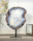 Agate Slice with Blue and White Bands on Stand - MWS2659