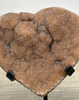 Natural Orange Tone Quartz Druzy Stone Heart - HST0327