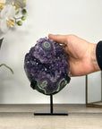 Deep Purple Amethyst Geode With Eye Formations on Metal Stand - MWS2763