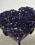 Natural Amethyst Stone Heart Carving with Stand - HST0309