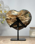 Top Quality Natural Amethyst Heart Carving with Metal Stand - HST0227