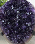 Top Grade Natural Amethyst Crystal Cluster on Metal Stand – Deep Purple Specimen from Uruguay - MWS2412