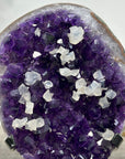 Amethyst Crystal Cluster with White Calcite Inclusions – Home Decor Display Piece - MWS2677