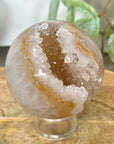 Yellow Tone Quartz Druzy Sphere Geode - SPH0172