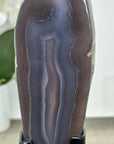 Agate Slice on Stand with Natural Amethyst Druzy Center - MWS2901