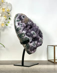 Uruguayan Amethyst Geode full of Stalctites on Metal - MWS2719