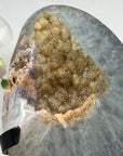 Stunning Yellow Tone Sugar Druzy Crystal Cluster, Metallic Stand Included - MWS1415
