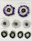 High-Quality Amethyst, quartz & Green Jasper Stalactite Slices for Jewelers - Wholesale Bulk Pack - STS0014