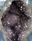 Uruguayan Amethyst & Blue Agate Geode, Metallic Stand Included - MWS1772