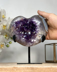 Amethyst & Blue Agate Stone Heart Carving - HST0277