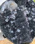 Black Amethyst Galaxy Geode with Calcite Formations - MWS3259