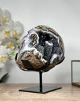 Natural Agate Geode with Quartz Stalactite Formations - MWS1783