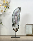 Natural Quartz & Amethyst Stone Geode Slice on Stand - MWS3004