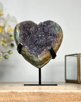 Natural Amethyst & Green Jasper Stone Heart - HST0263