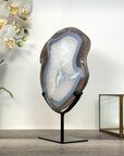 Agate Slice with Blue and White Bands on Stand - MWS2659