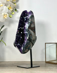 Top Grade Natural Amethyst Geode, Deep Purple Crystals, Stand included - MWS2483