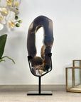 Natural Agate & Quartz Druzy Stone Portal with Metal Stand - MWS2237