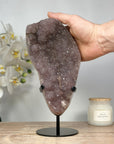 Pink Tone Amethyst Specimen with Sugar Druzy Quartz Crystals on Top - MWS1376