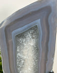 Beautiful Blue Banded Agate & Quartz Polished slice - MWS2142
