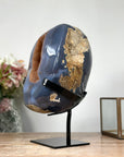 Large Agate Geode with Orange Quartz Druzy Crystals - MWS1227