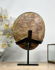 Natural Yellow Sugar Druzy Geode, Metallic Stand included - MWS1972