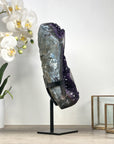 Deep Purple Amethyst Crystal Formation with Metal Stand - MWS2316