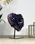 Natural Deep Purple Amethyst Stone Heart Carving - HST0313
