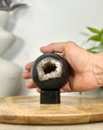 Quartz & Agate Sphere Geode with Crystal Cavity - SPH0216