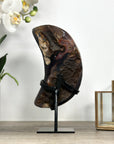 Unique Natural Red Amethyst Moon Carving on Stand - MWS2367