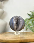 Banded Agate & Quartz Druzy Sphere Geode - SPH0233