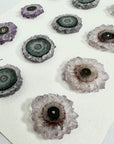 Genuine Amethyst & Green Jasper Stalactite Slices Flat - Perfect for Crafting Unique Jewelry - STS0045