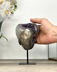 Amethyst Geode with Quartz Shell– Natural Specimen on Stand - MWS2861
