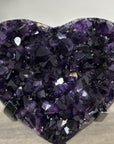 Top Quality Natural Amethyst Heart Carving with Metal Stand - HST0315