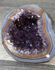 Amethyst & Banded agate Stone Geode - STGE0062