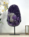 Unique Amethyst Stone with Calcite & Black Hematite Crystal - MWS2346