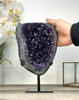 Large Deep Purple Amethyst Geode on Metal Stand - MWS2786