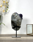 Deep Purple Amethyst Stalactite Formation on Metal Stand - MWS2729